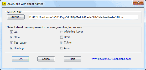 Dialog box for 'CSx' command