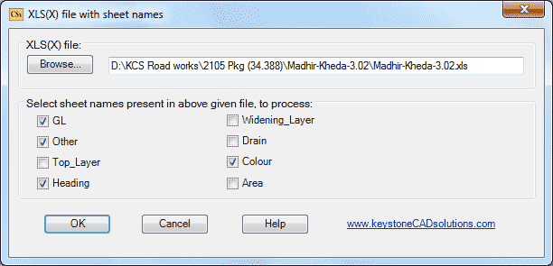 Dialog box for 'CSx' command
