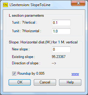 New dialog box for 'SlopeToLine' command